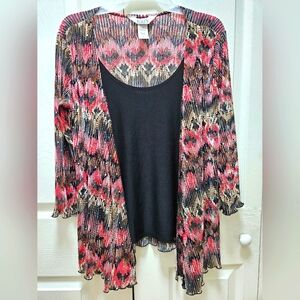 Karen Hart Women's 3/4 Sleeves Sparkly Cardigan Blouse Top Size Medium.